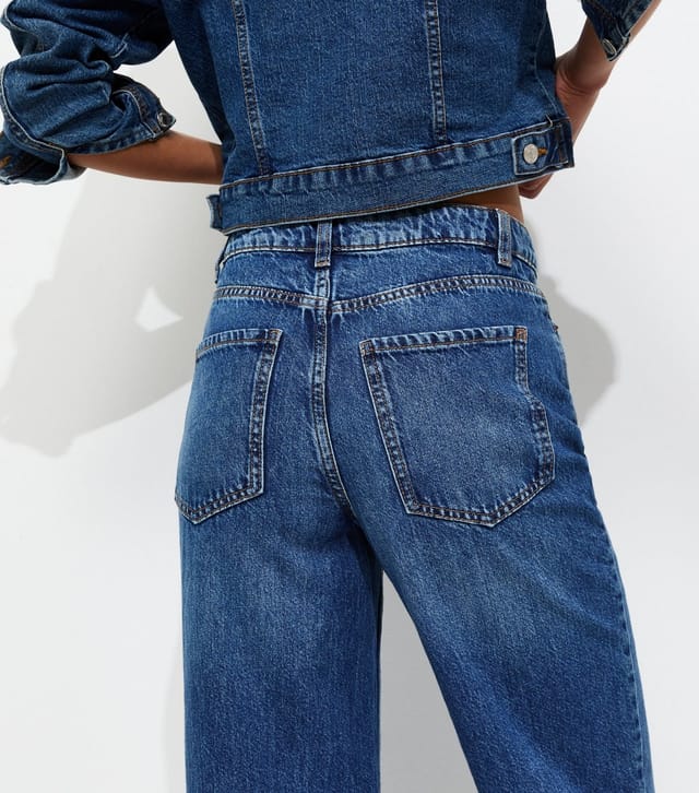 New Look Women's Blue Adalae High Waisted Wide Leg Jeans New Look - 3