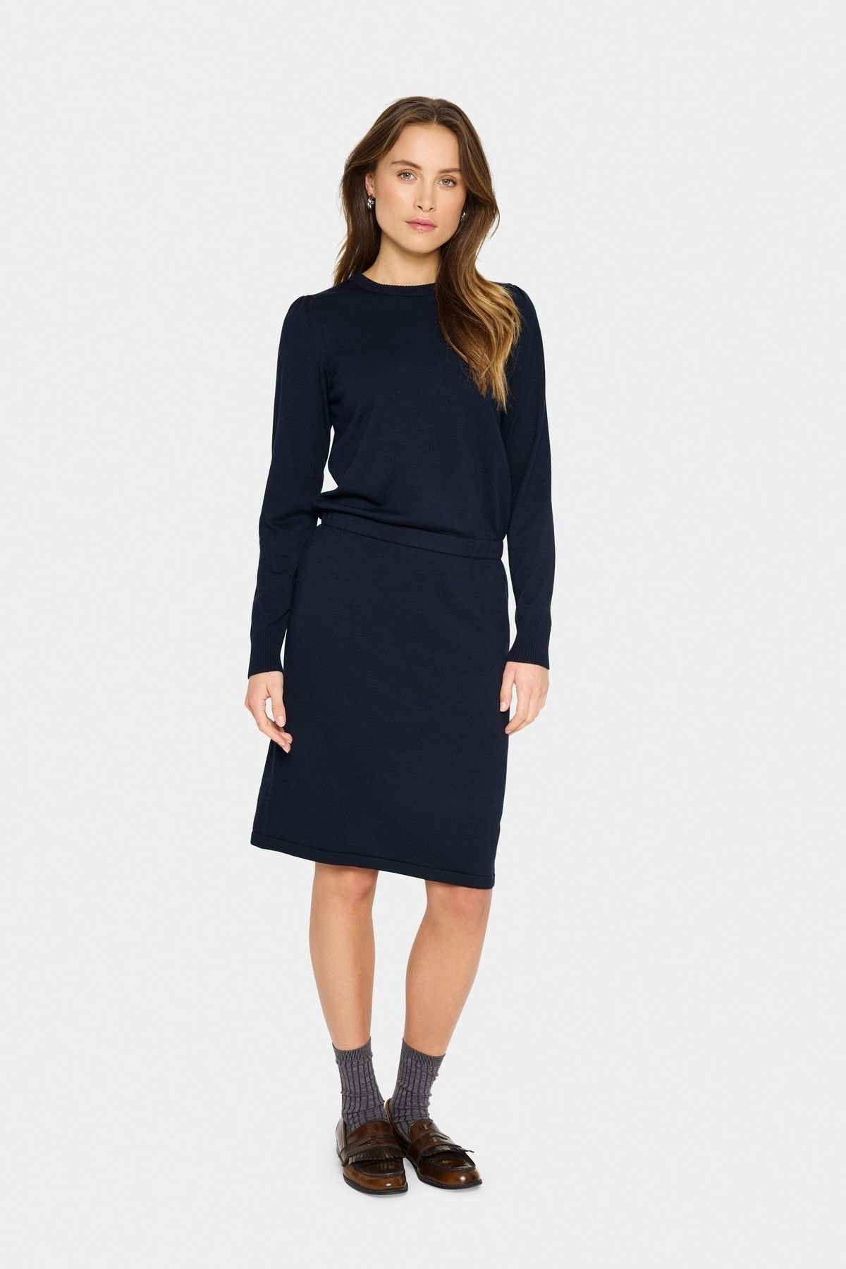 Saint Tropez Saint Tropez Women's MilaSZ Knit Long Sleeve Dress in Dark Navy - 3