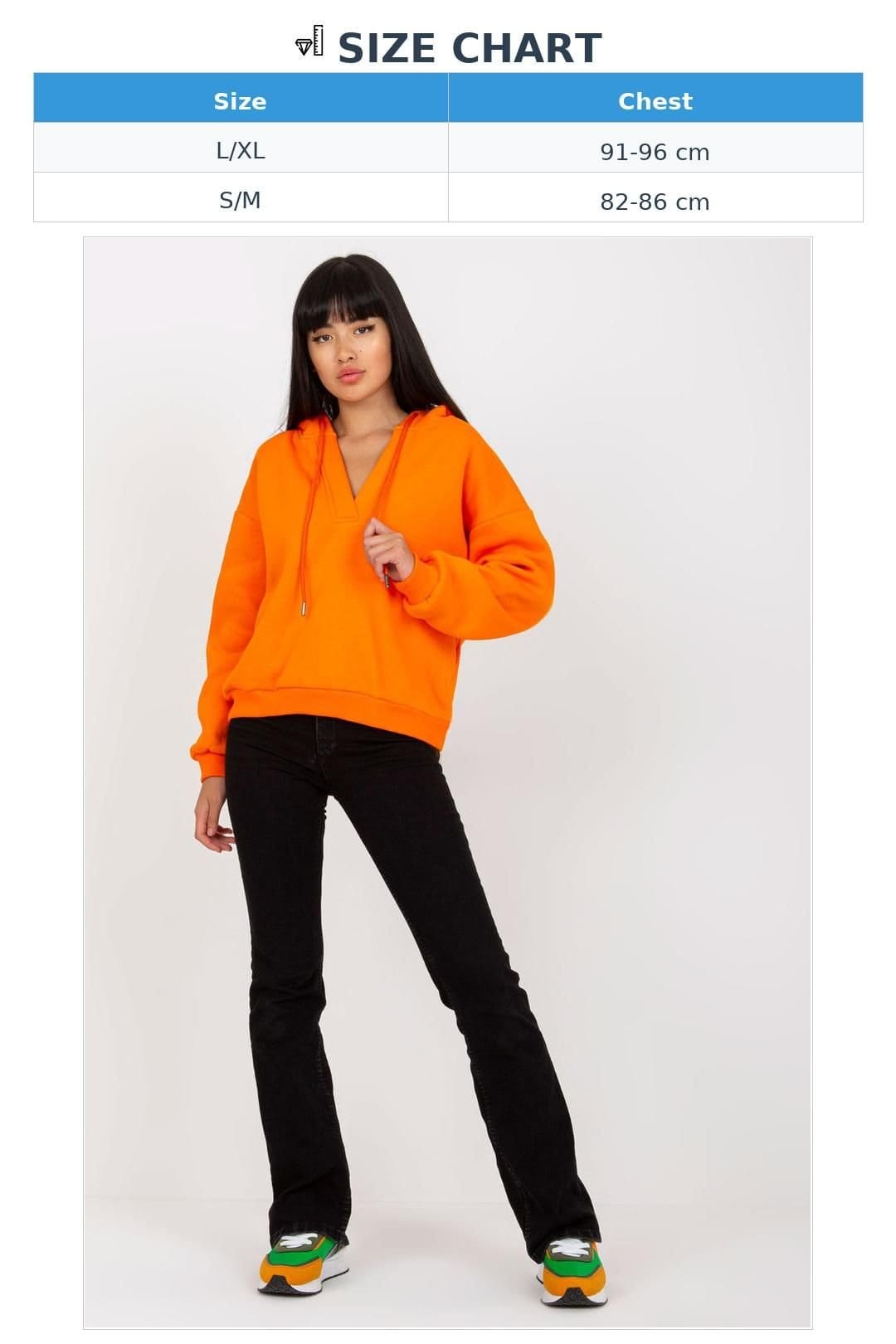 Love Lace Love Lace Women's Hooded V Neck Long Sleeve Sweatshirt Ties in Orange - 4