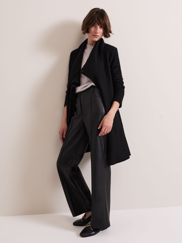 Phase Eight Phase Eight Women's Bellona Knit Coat in Black - 2