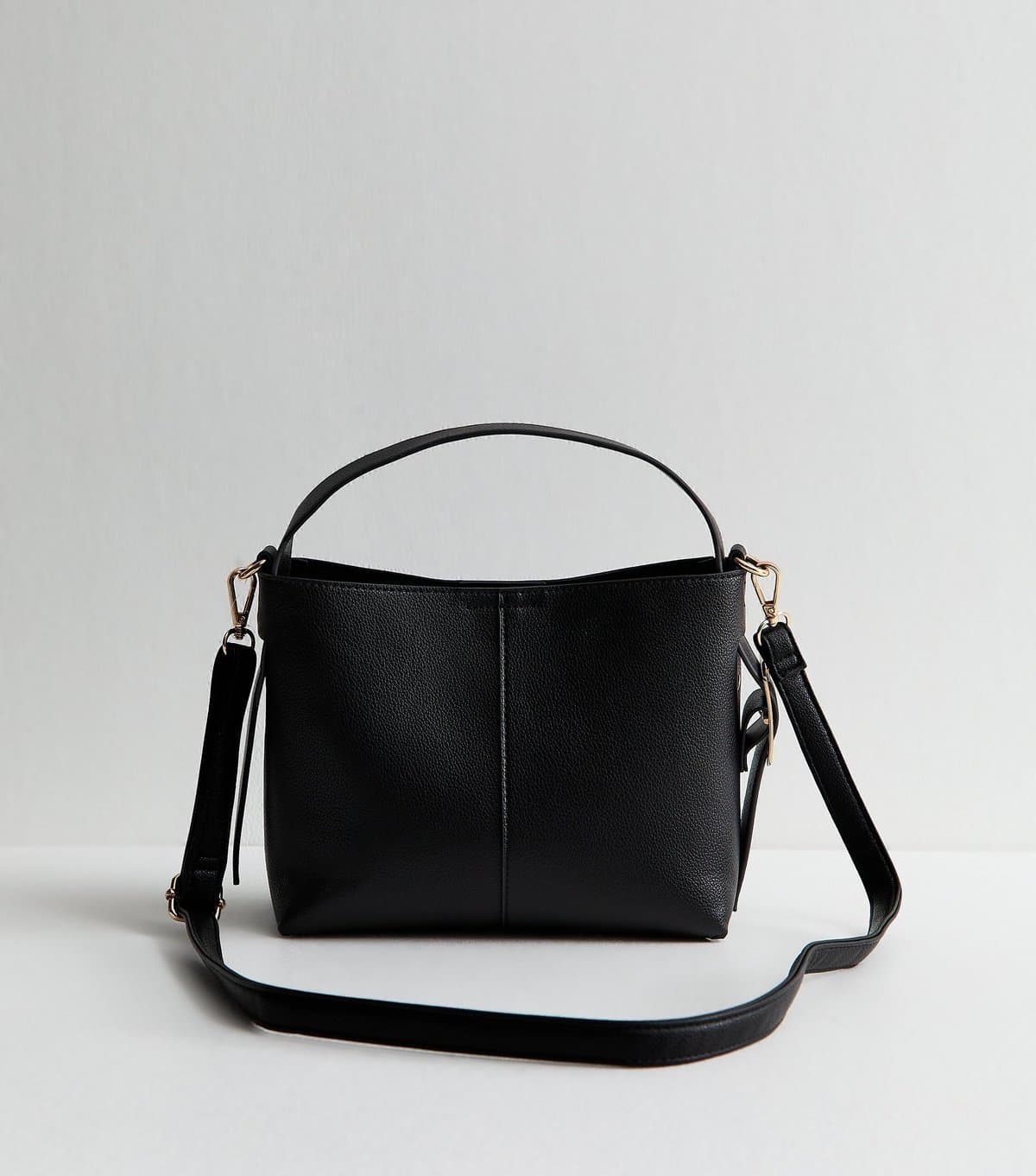 New Look Black Faux Leather Mini Bucket Bag New Look