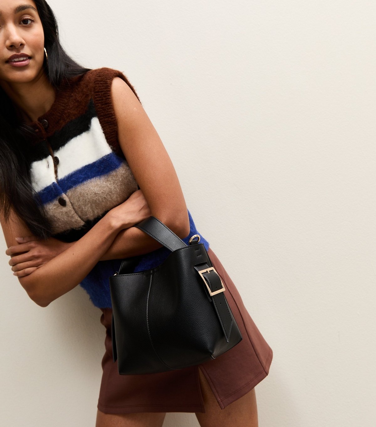 New Look Black Faux Leather Mini Bucket Bag New Look - 2