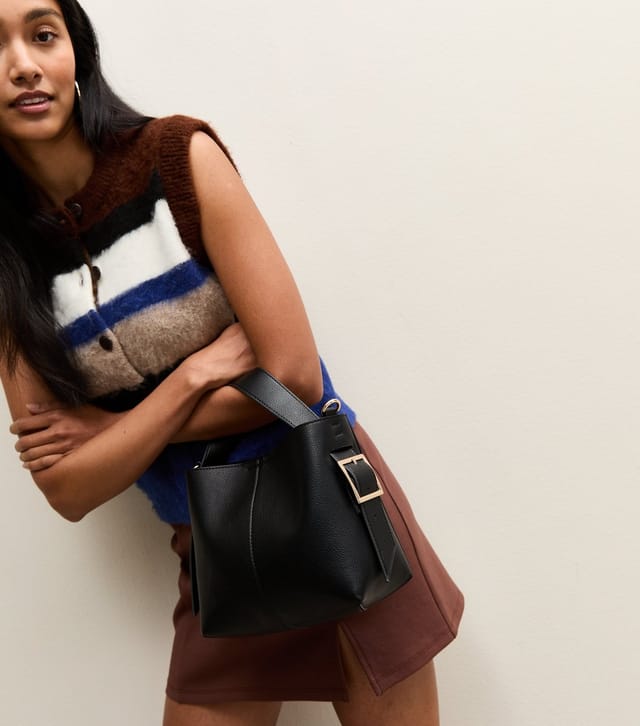 New Look Black Faux Leather Mini Bucket Bag New Look - 2