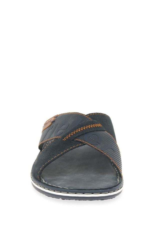 Rieker Rieker Men's 'Waves' Crossover Sliders in Dark Blue - 3