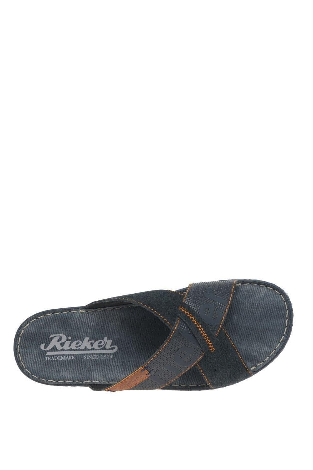 Rieker Rieker Men's 'Waves' Crossover Sliders in Dark Blue - 4