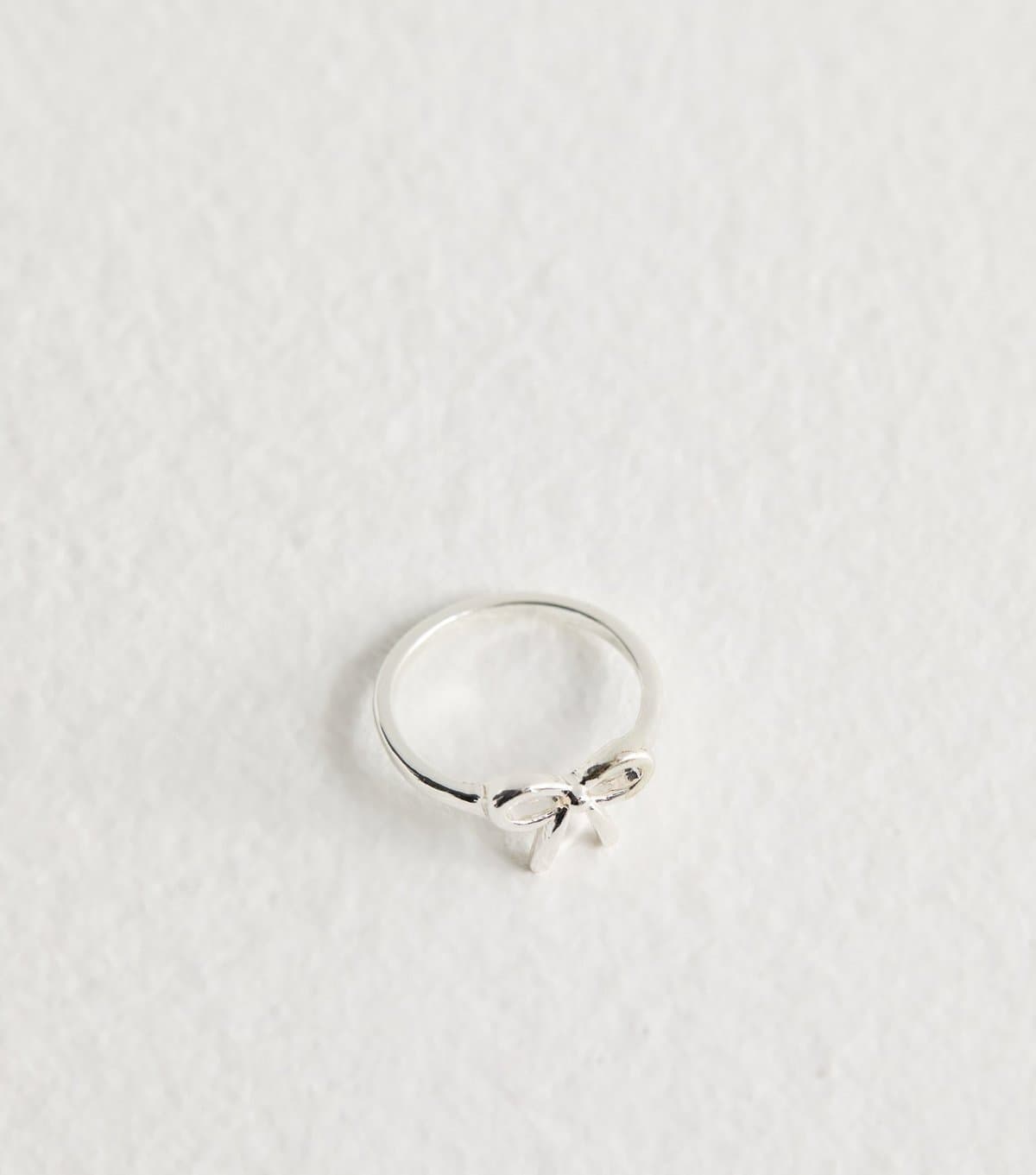 New Look Silver Tone Bow Ring New Look