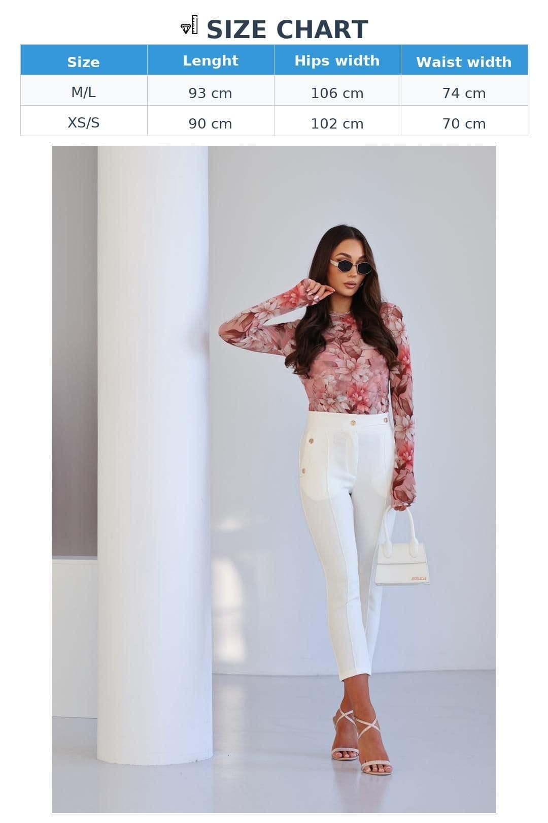 Love Lace Love Lace Women's Ecru Stretch Cigarette Trousers in Off-White - 4