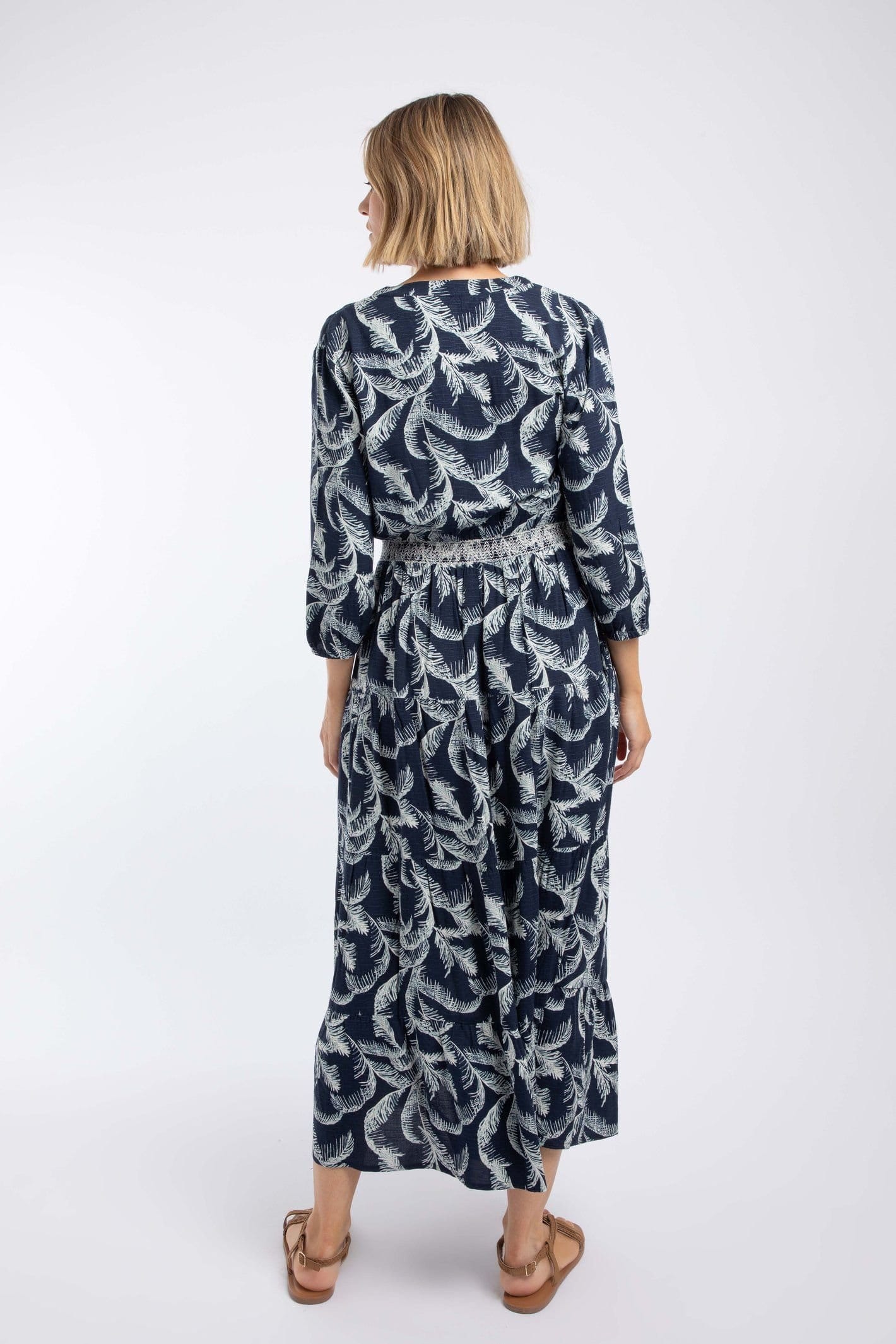 Weird Fish Weird Fish Women's Himanshee Printed Viscose Maxi Dress in Dark Blue - 4