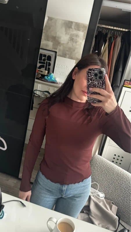 Primark Primark brown tulle mesh top with built in cover up