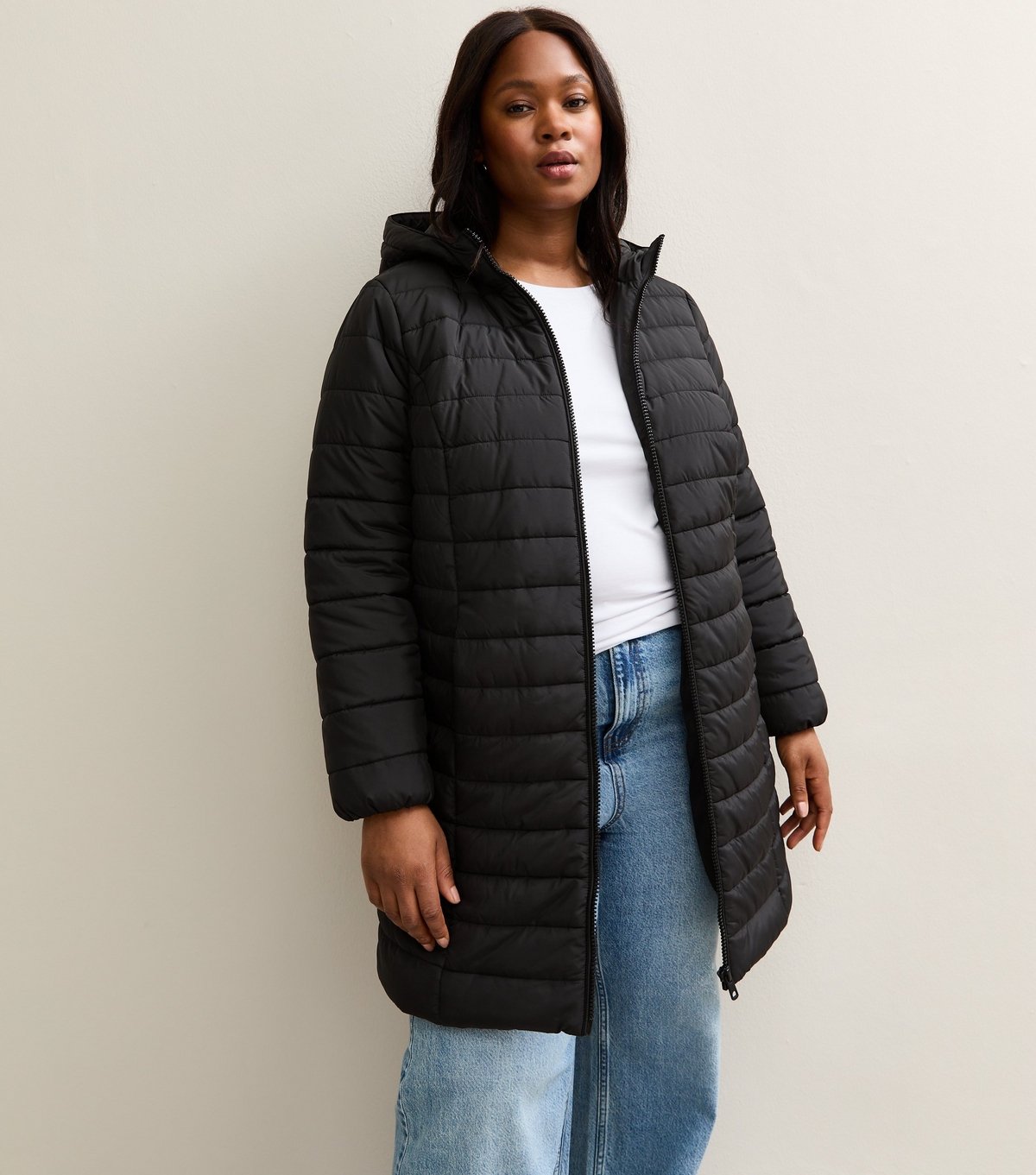 New Look Women's Plus Size Black Padded Longline Puffer Jacket Curves New Look - 3