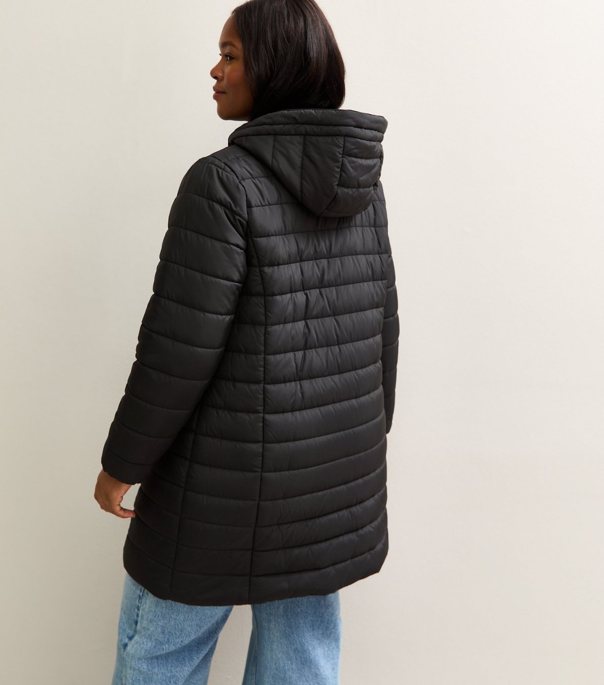 New Look Women's Plus Size Black Padded Longline Puffer Jacket Curves New Look - 4