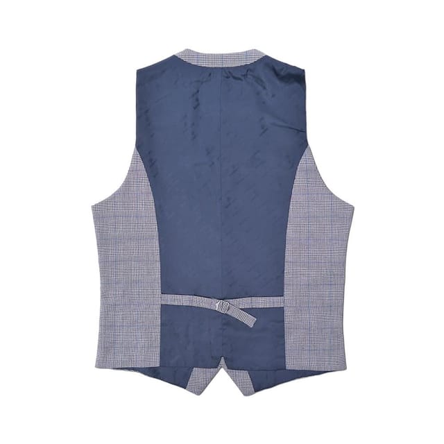 Lambretta Lambretta Men's George Prince Of Wales Check Waistcoat in Grey - 2