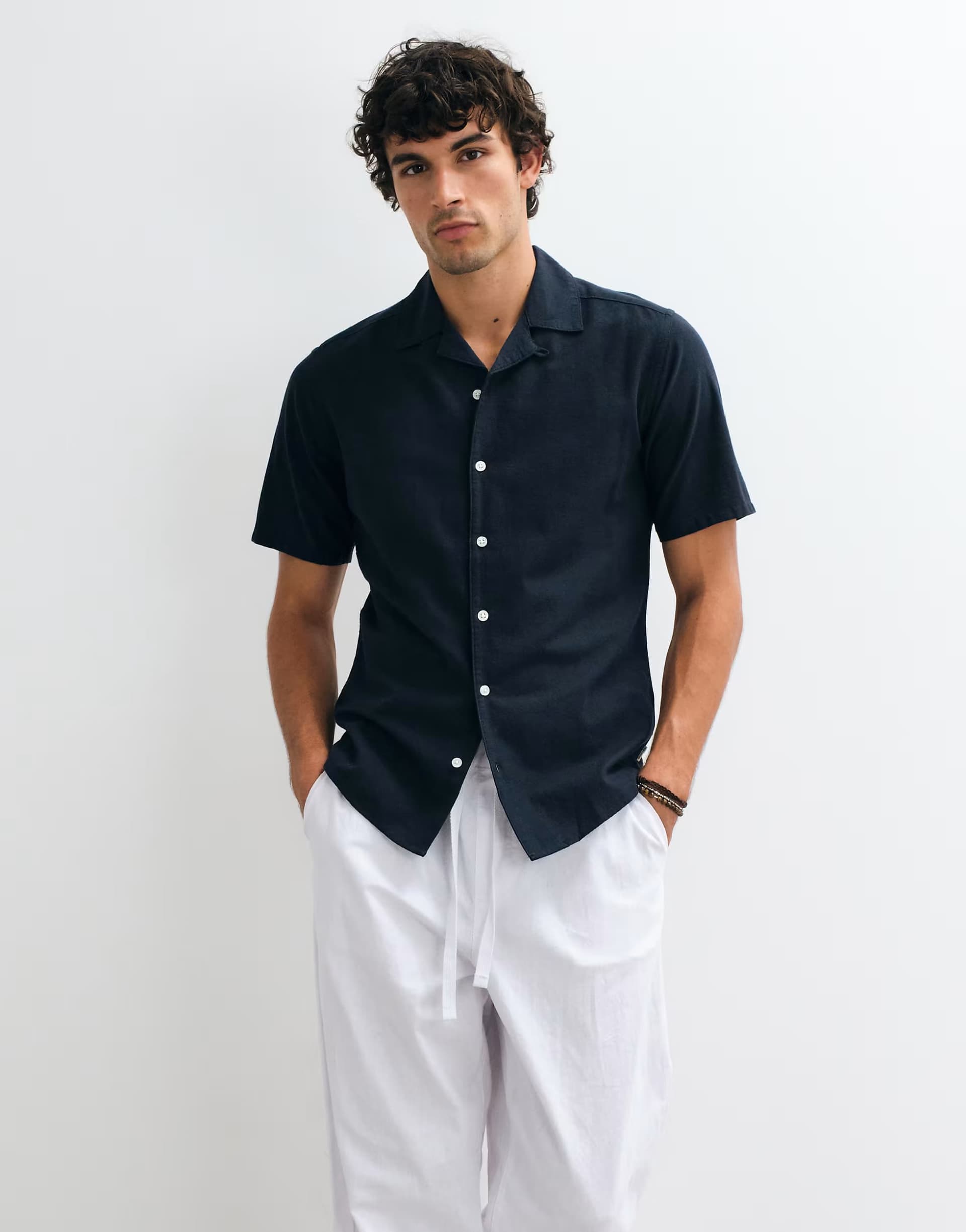 ASOS ONLY & SONS short sleeve shirt in navy