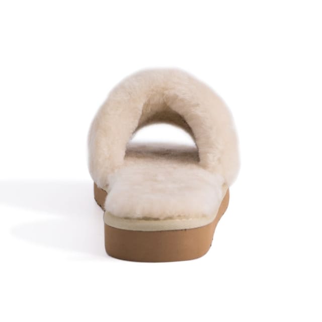 Aus Wooli Australia Aus Wooli Australia Women's Sheepskin Fluff Slide Slippers in Tan - 3