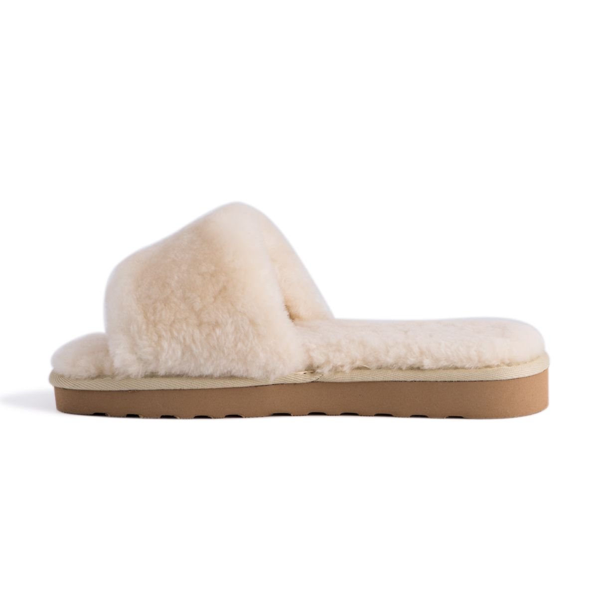 Aus Wooli Australia Aus Wooli Australia Women's Sheepskin Fluff Slide Slippers in Tan - 4