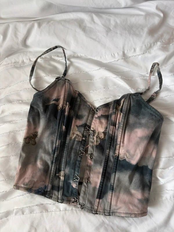 ASOS ASOS Grey Cherub Corset Top Grunge Y2K Coquette Goth Fairycore