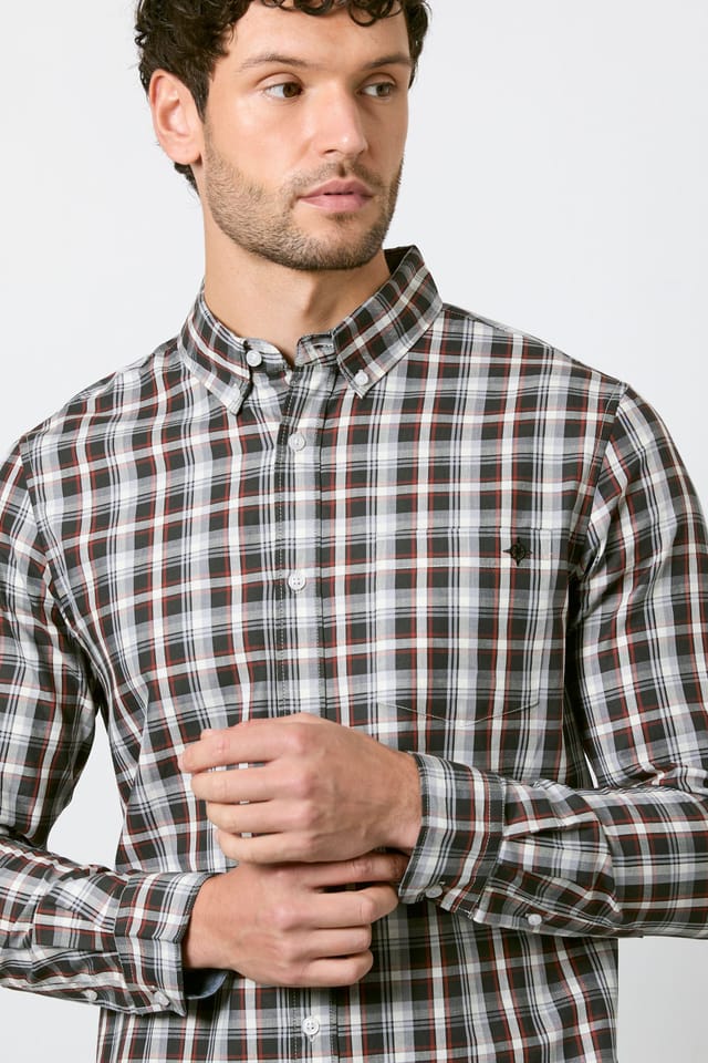 Maine Maine Men's Black Check Long Sleeve Shirt - 2