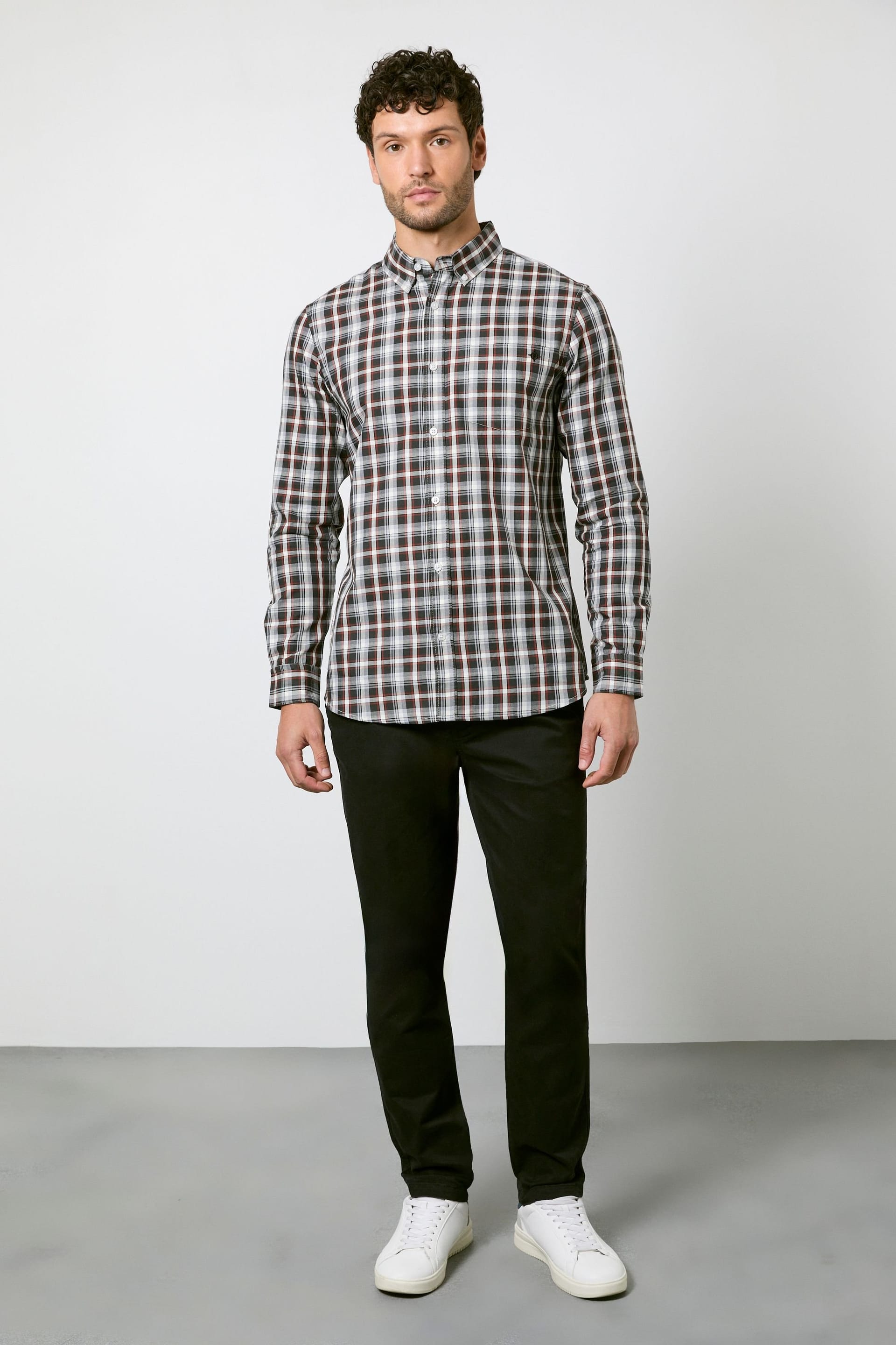 Maine Maine Men's Black Check Long Sleeve Shirt - 4