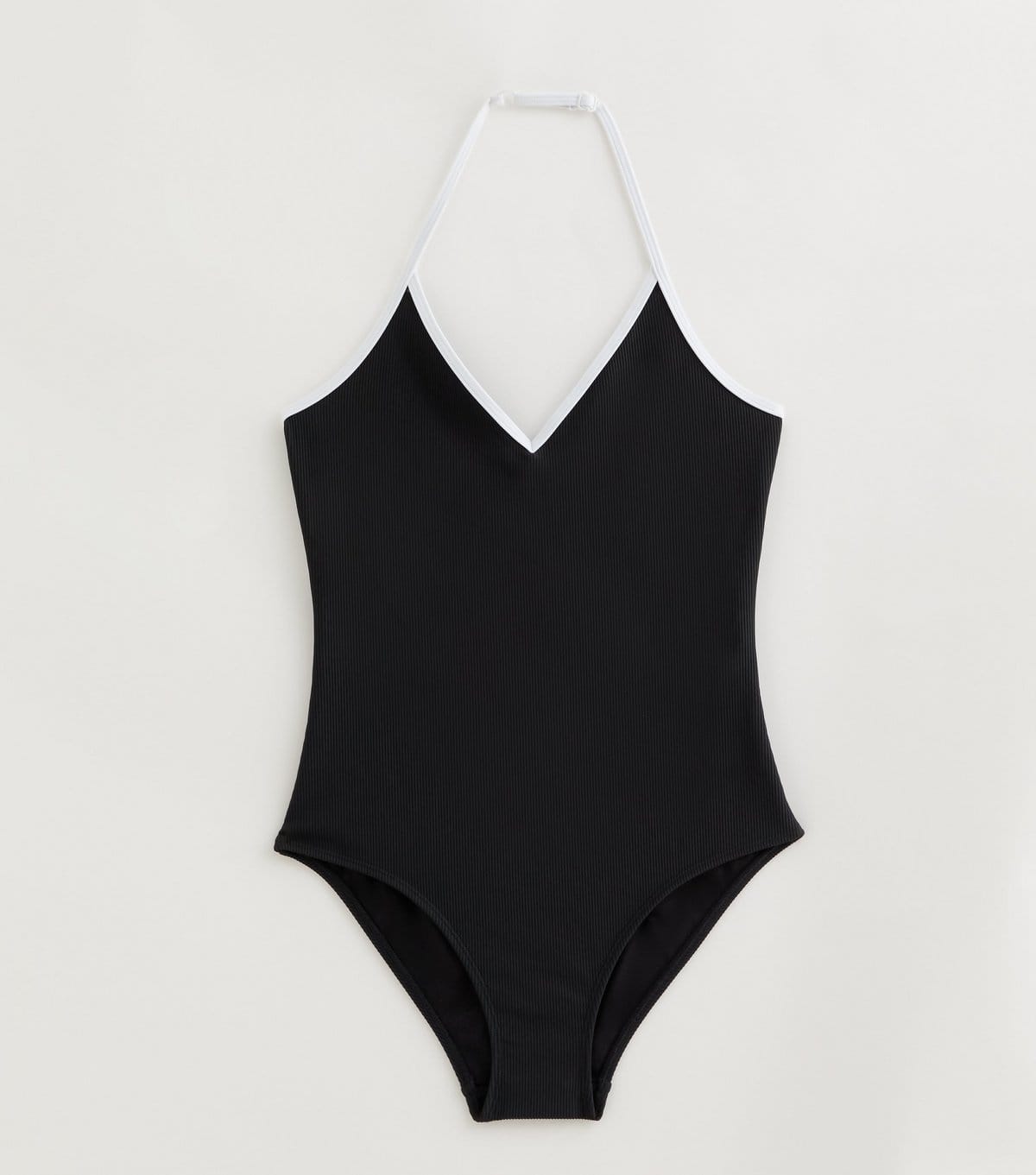 New Look Girls' Black Contrast Trim Halter Neck Swimsuit New Look - 1