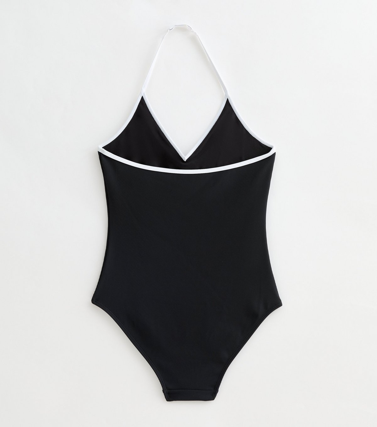 New Look Girls' Black Contrast Trim Halter Neck Swimsuit New Look - 2