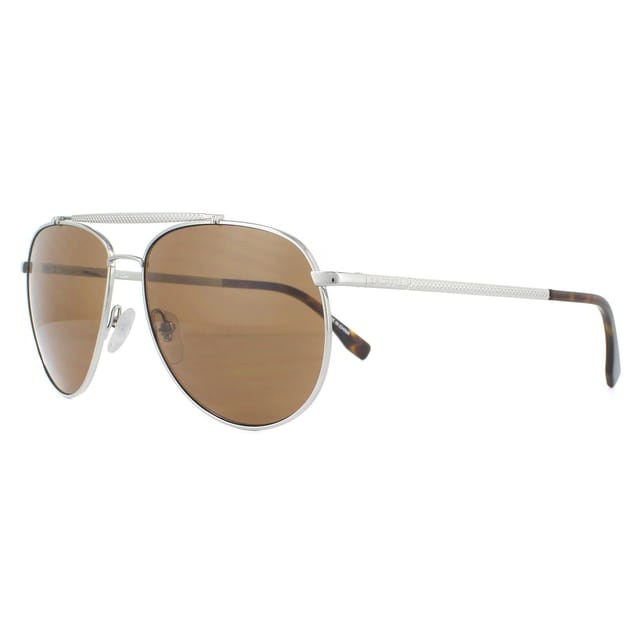 Lacoste Lacoste Men's Aviator Gunmetal Brown Sunglasses in Grey - 2