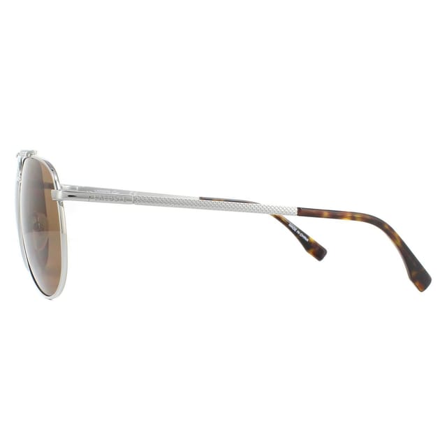 Lacoste Lacoste Men's Aviator Gunmetal Brown Sunglasses in Grey - 3