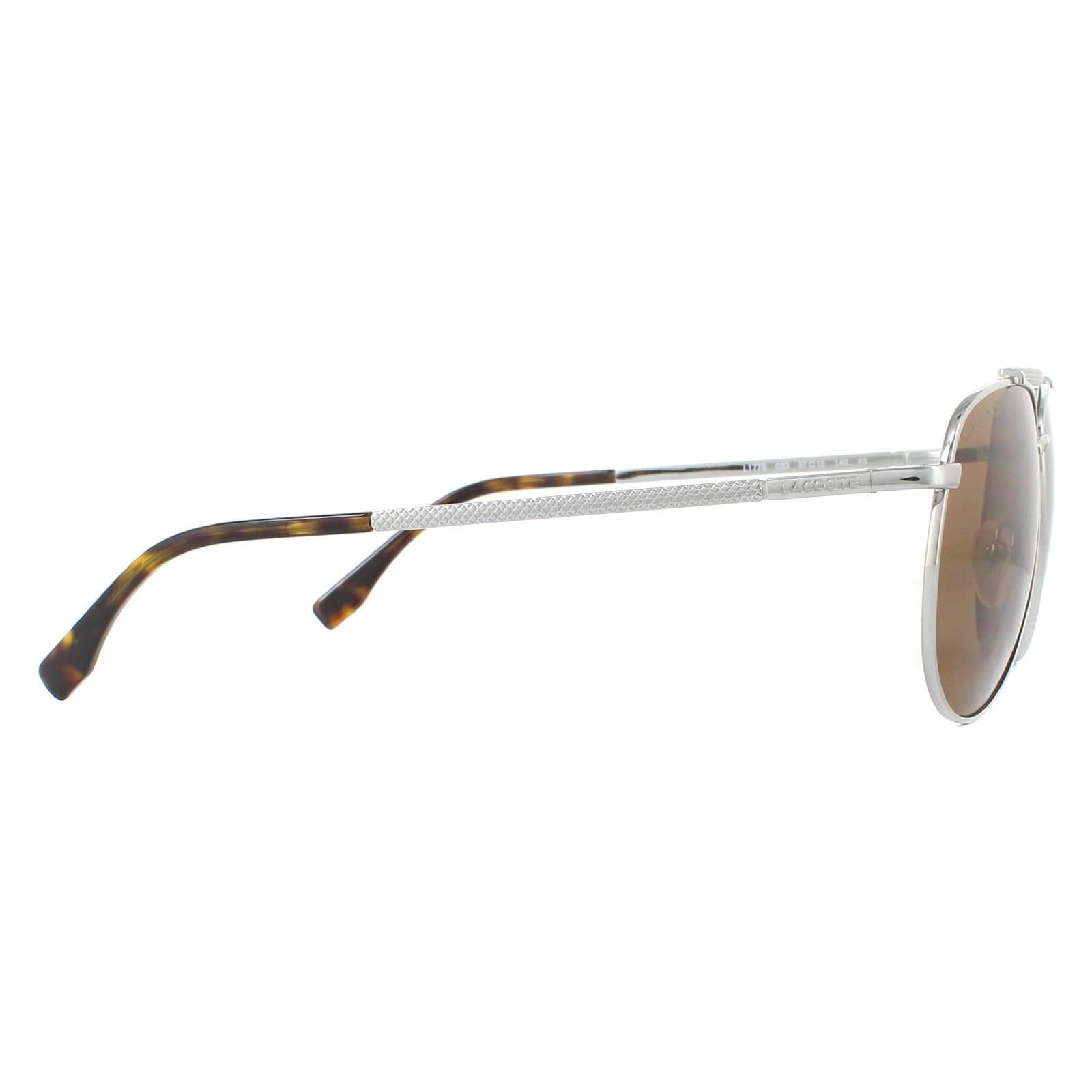 Lacoste Lacoste Men's Aviator Gunmetal Brown Sunglasses in Grey - 4