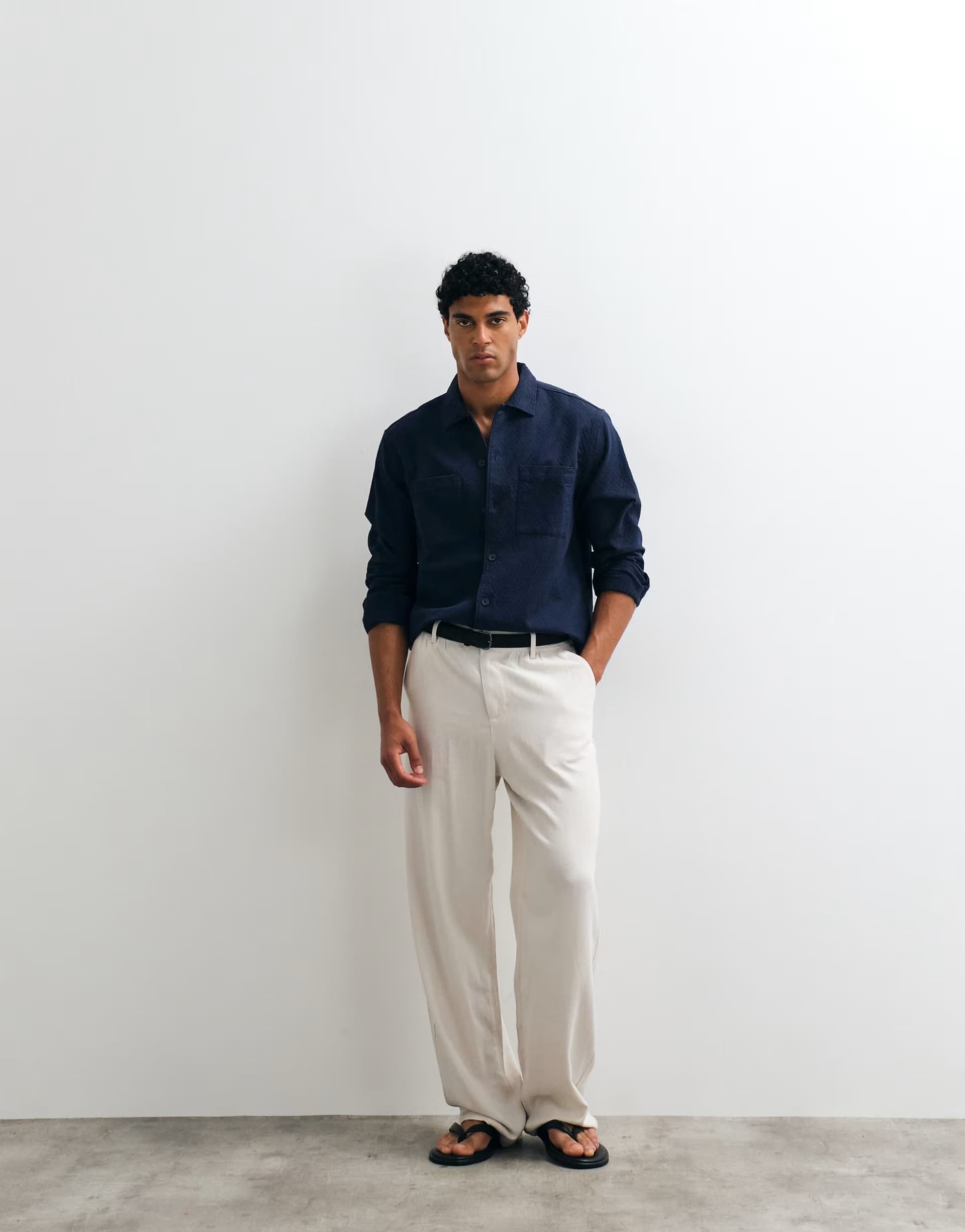 ASOS ASOS DESIGN quilted overshirt in navy