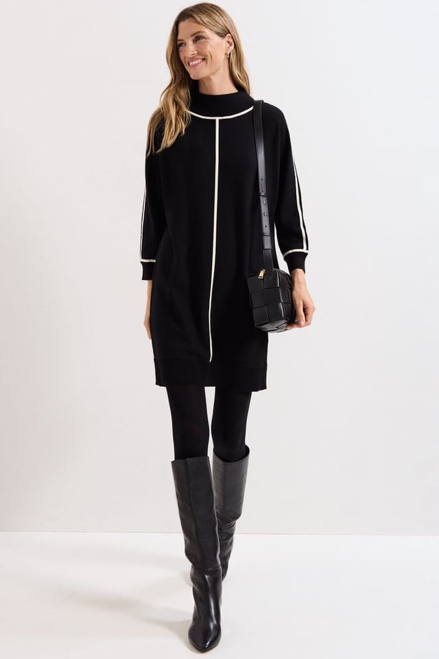 Phase Eight Phase Eight Women's Hallie Tipped Dress in Black - 3