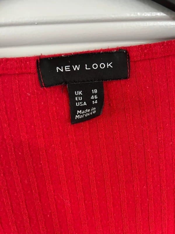 New Look New Look ruched crop red top.