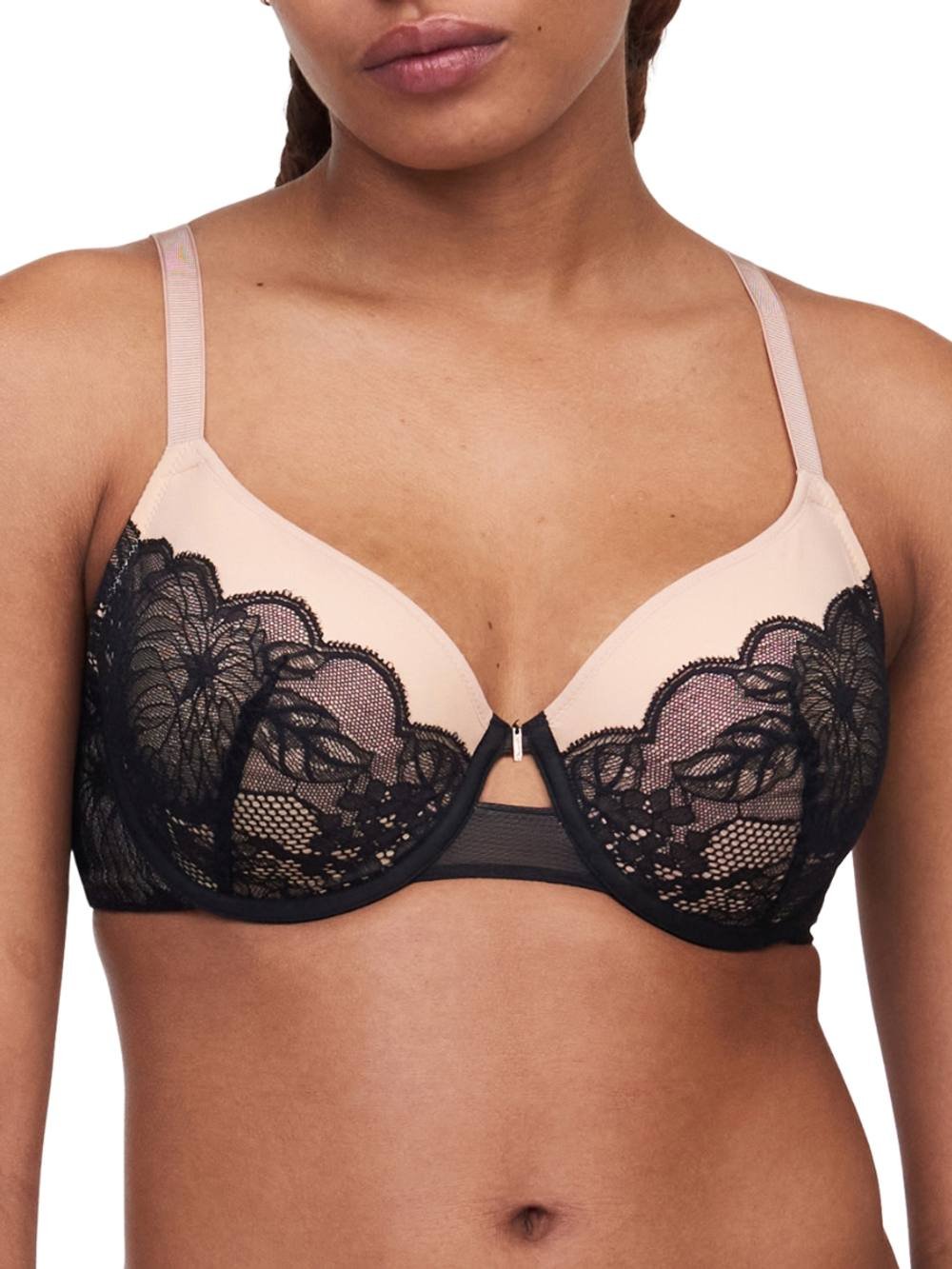 Chantelle Chantelle Women's Midnight Flowers Covering T-Shirt Bra in Black - 3