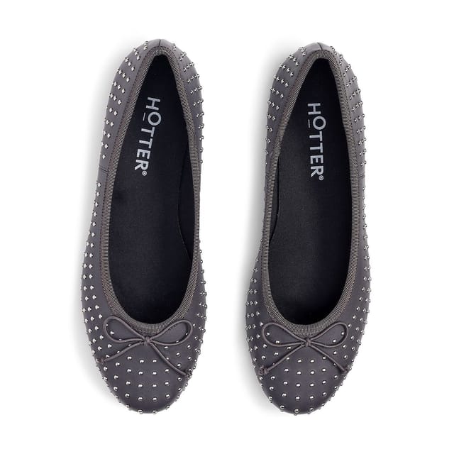Hotter Hotter Women's Wide Fit 'Ebba' Ballerinas in Dark Grey - 3