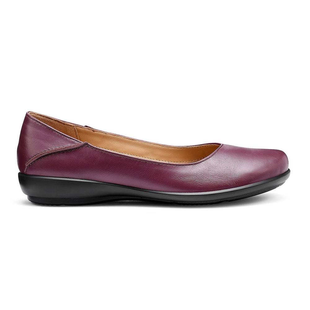 Hotter Hotter Women's Wide Fit 'Birdie' Ballerina Pumps in Maroon - 2