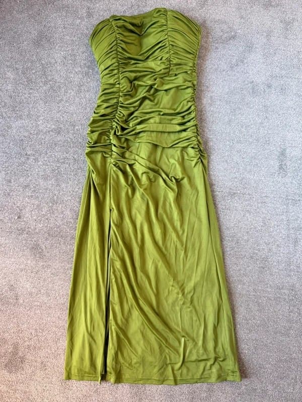 ASOS Green ruched ASOS dress