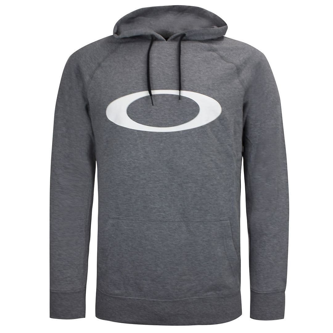 Oakley Oakley Men's Grey Long Sleeve Pullover Graphic Logo Hoodie - 1