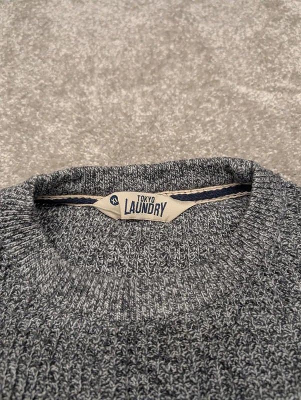 Tokyo Laundry Tokyo Laundry Jumper Mens Size Large Grey Knit Sweater Chunky Casuals