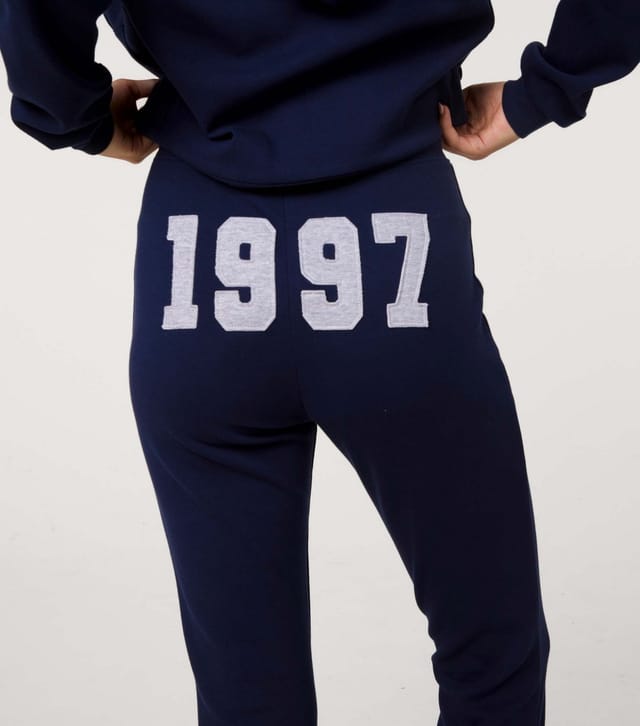 Pink Vanilla Women's Navy 1997 Embroidered Pin Tuck Flared Trousers Pink Vanilla New Look - 3