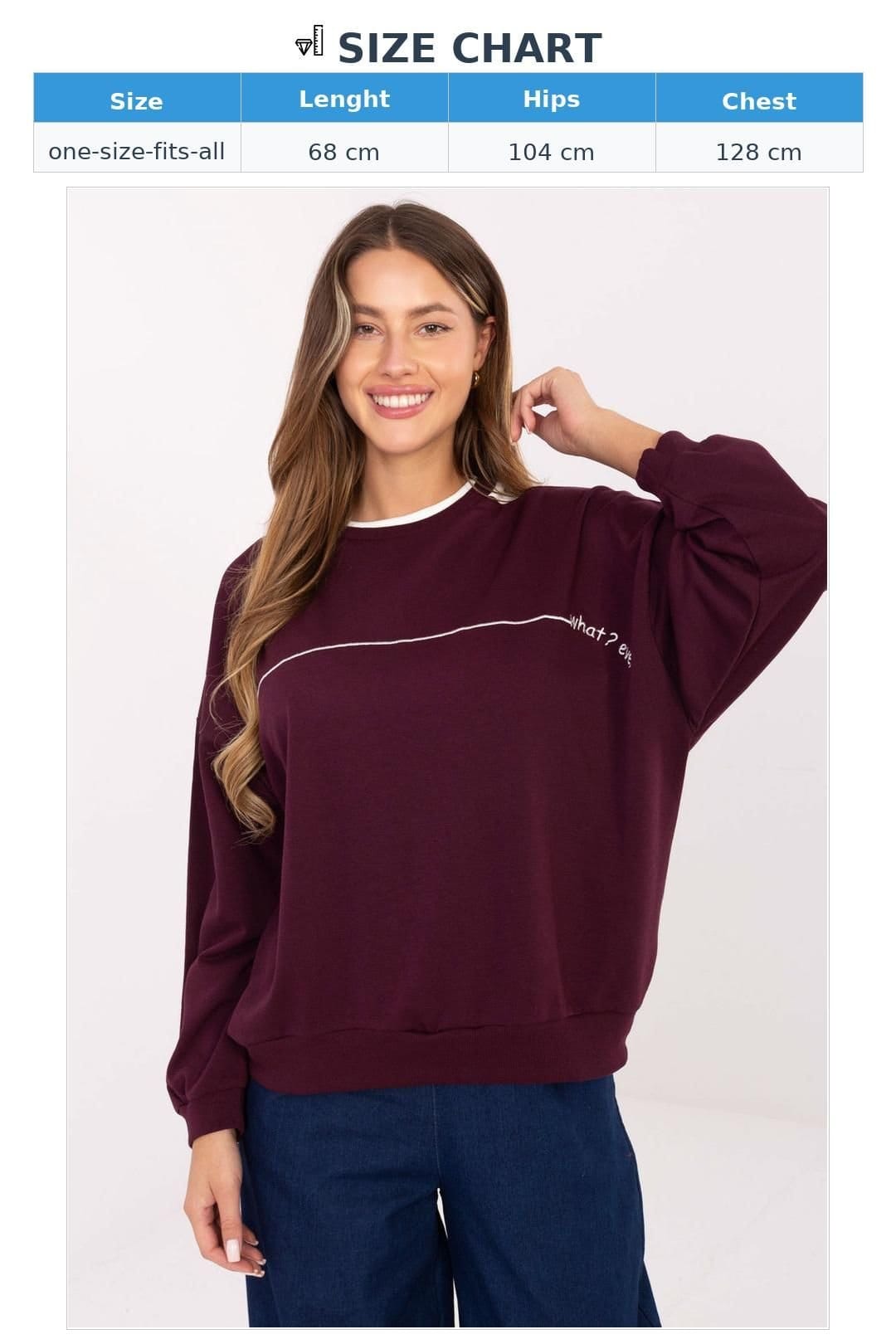 Love Lace Love Lace Women's Cotton Polyester Sweatshirt Contrast Shoulders in Burgundy - 4