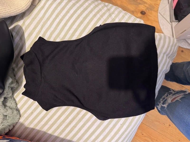Zara Zara Ribbed Black Crop Top
