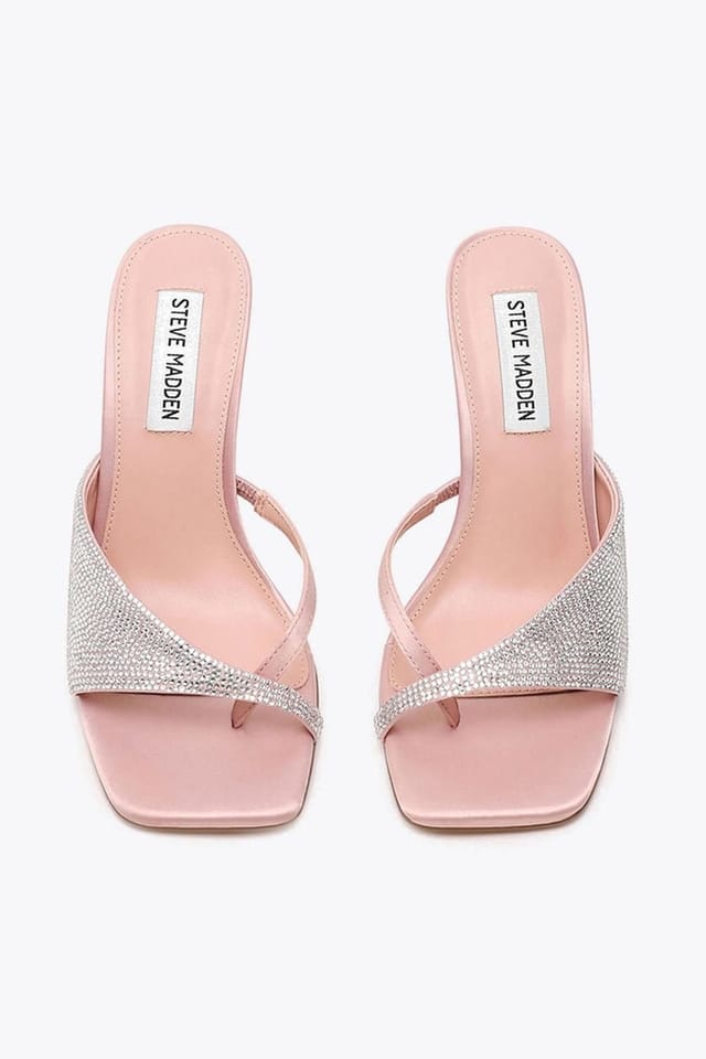 Steve Madden STEVE MADDEN Women's 'Herah Heel Pink' Fabric Heels in Pale Pink - 3