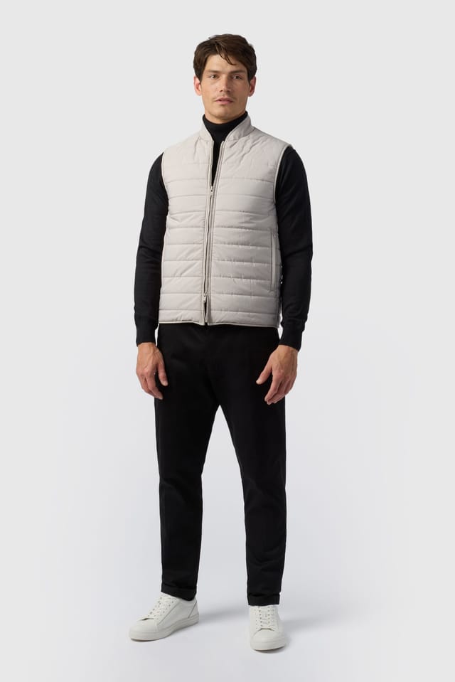 Melka Melka Men's Padded Gilet in Ivory - 2