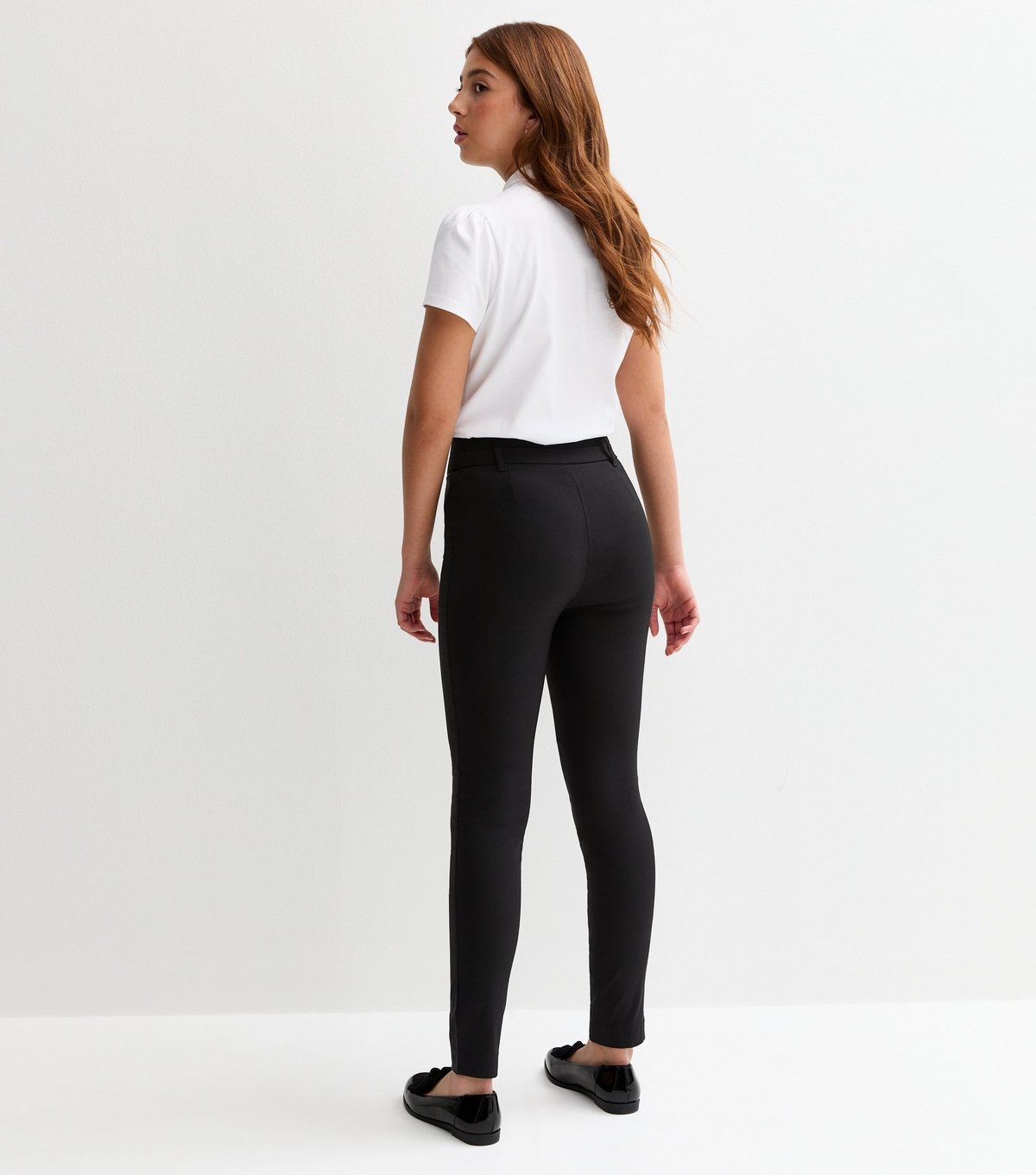 New Look Girls' Black Popper Front Skinny School Trousers New Look - 4