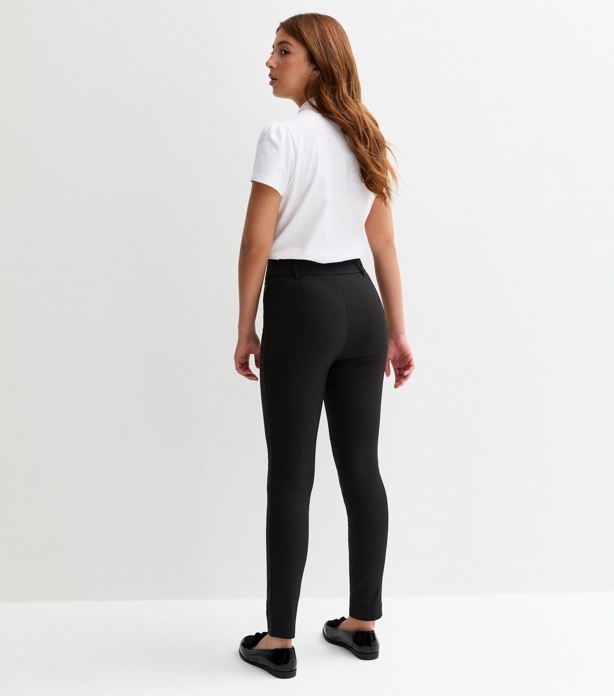 New Look Girls' Black Popper Front Skinny School Trousers New Look - 4