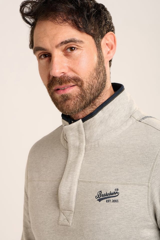 Brakeburn Brakeburn Men's TADNOLL QUARTER ZIP SWEATSHIRT in Grey - 3