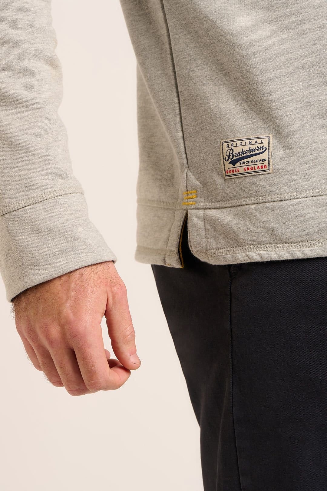 Brakeburn Brakeburn Men's TADNOLL QUARTER ZIP SWEATSHIRT in Grey - 4