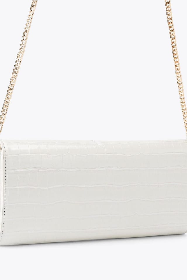 Carvela Carvela Women's 'Jessica Clutch' Croc Print Bag in Cream - 3