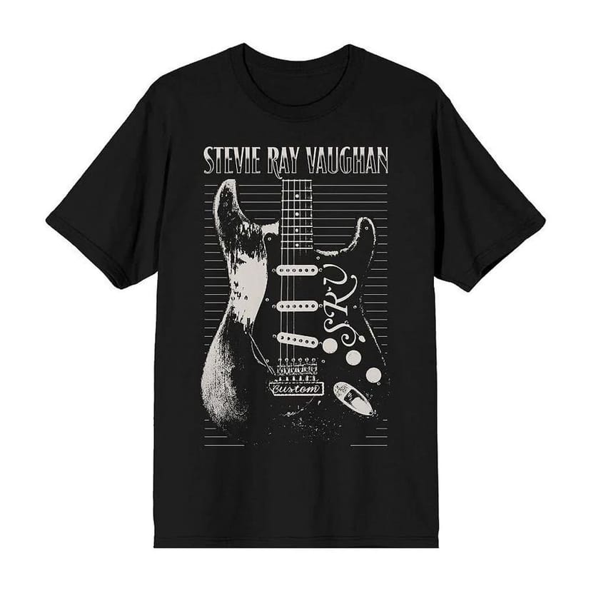 Stevie Ray Vaughan Stevie Ray Vaughan Men's Guitar T-Shirt in Black - 1
