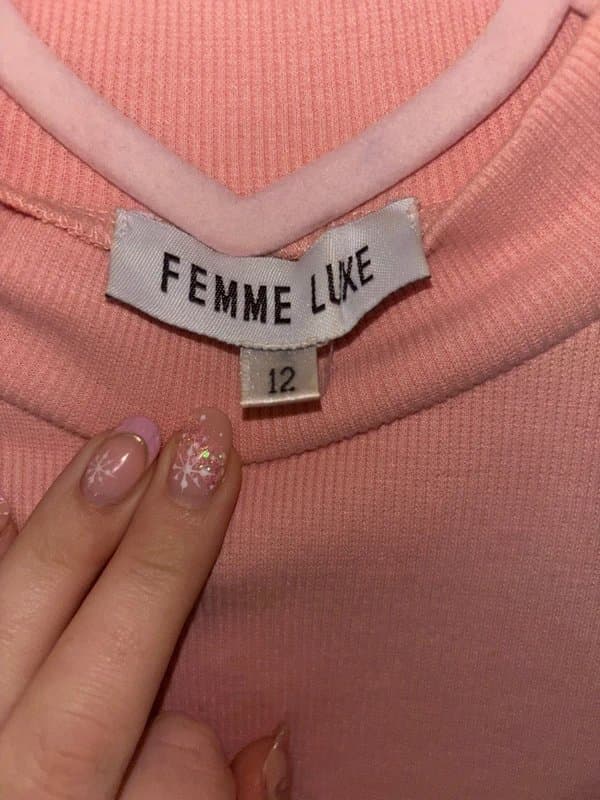 Femme Luxe Pink lace sleeve jumper dress