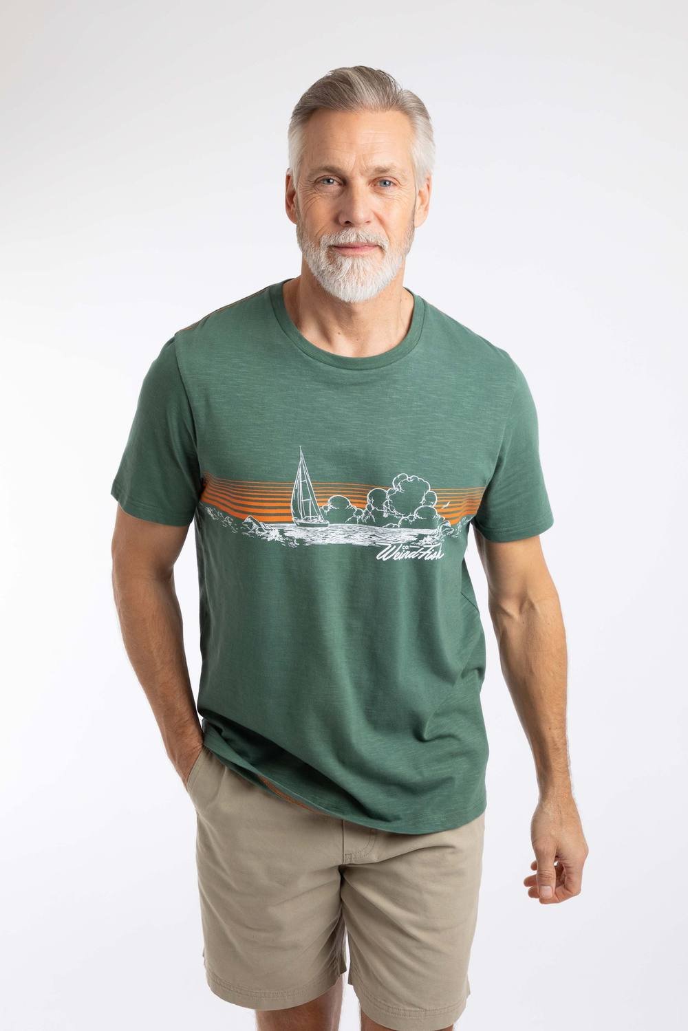 Weird Fish Weird Fish Men's Nautical Sky Front Print Graphic T-Shirt in Bottle Green - 2