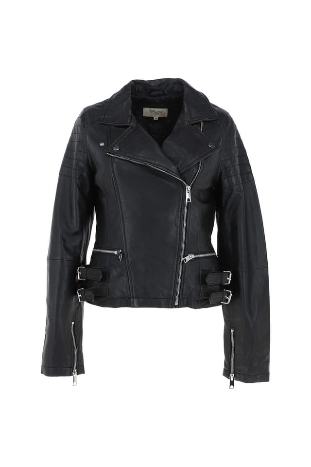Brampton London Brampton London Women's 'Medusa' Leather Biker Jacket in Black - 2